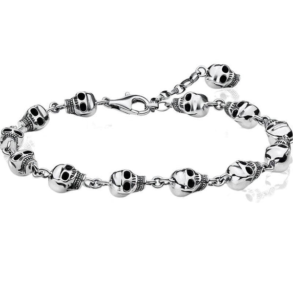 Extensión de Cadena Calavera Plateada para Pulsera