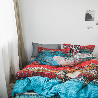 Juego de Cama 4 Piezas Algodón Peinado Estilo Étnico - Image 3