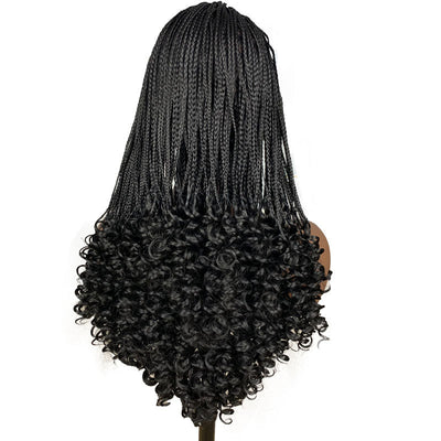 Extensiones de Cabello Rizado Largo con Trenza Negra - Image 6