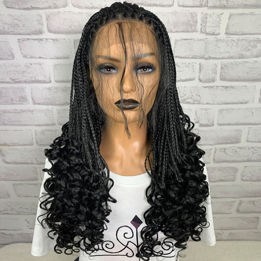 Extensiones de Cabello Rizado Largo con Trenza Negra - Image 2