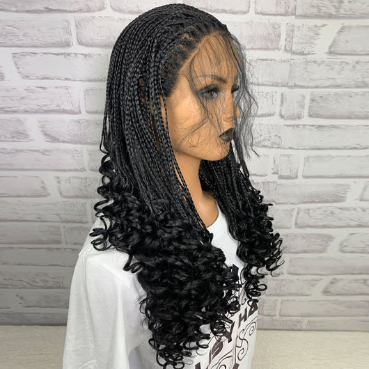 Extensiones de Cabello Rizado Largo con Trenza Negra - Image 4