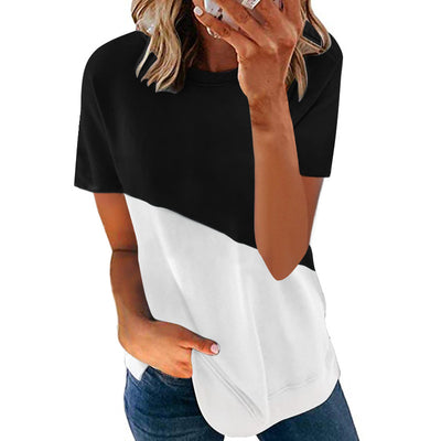 Playera Casual de Cuello Redondo Manga Corta para Mujer - Colección Verano