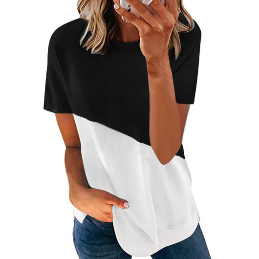 Playera Casual de Cuello Redondo Manga Corta para Mujer - Colección Verano