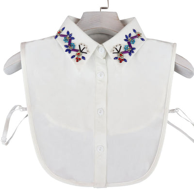 Cuello Postizo Desmontable para Mujer con Diamantes de Colores - Image 9