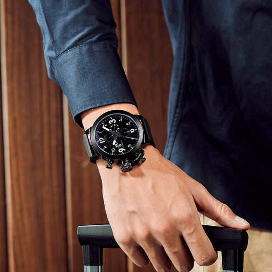 Reloj Automático Multifuncional con Banda de Caucho para Hombre