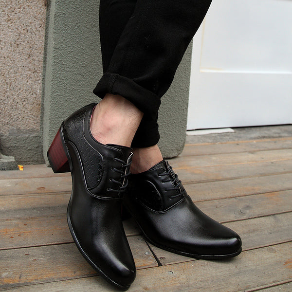 Zapatos de Vestir Hombre Punta Afilada Estilo Coreano con Cordones