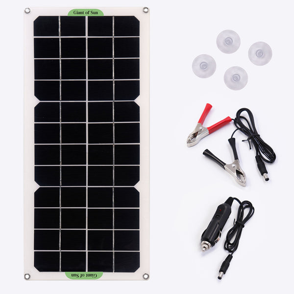 Panel Solar Portátil para Vehículos - Cargador de Batería Monocristalino