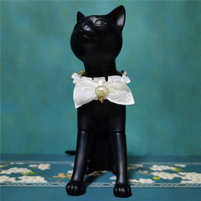 Collar de Gato Elegante con Encaje y Moño - Diseño de Vestido de Boda Ajustable - Image 8