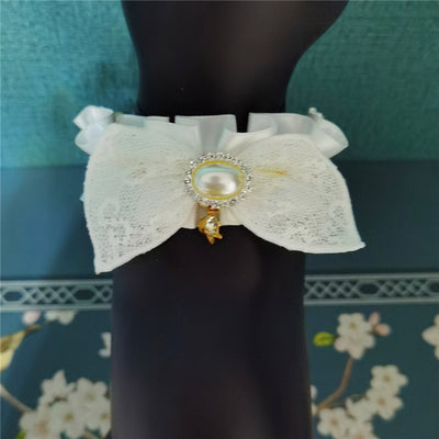 Collar de Gato Elegante con Encaje y Moño - Diseño de Vestido de Boda Ajustable - Image 5