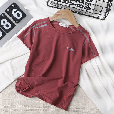 Blusa Infantil de Manga Corta con Cuello Redondo en Malla Transpirable - Image 9