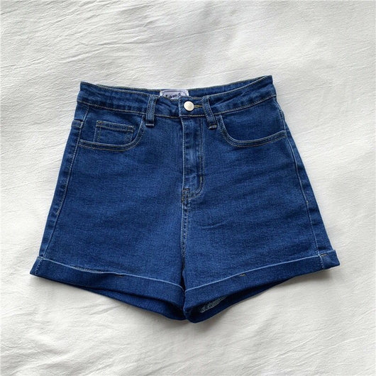 Shorts Vaqueros Cintura Alta Estilo Hong Kong para Primavera y Otoño - Image 5
