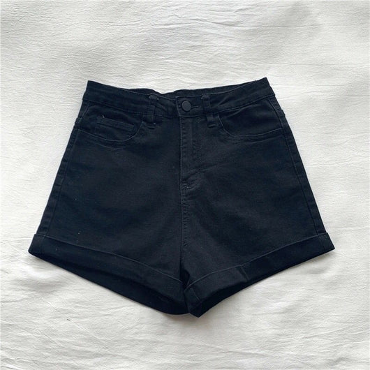Shorts Vaqueros Cintura Alta Estilo Hong Kong para Primavera y Otoño - Image 4