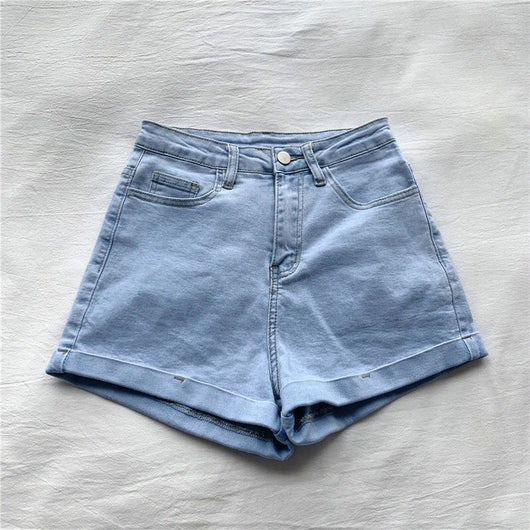 Shorts Vaqueros Cintura Alta Estilo Hong Kong para Primavera y Otoño - Image 6