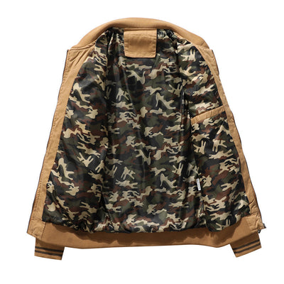 Chaqueta de Algodón para Hombre con Cuello Mao - Diseño Liso y Rayas Otoño Invierno - Image 7