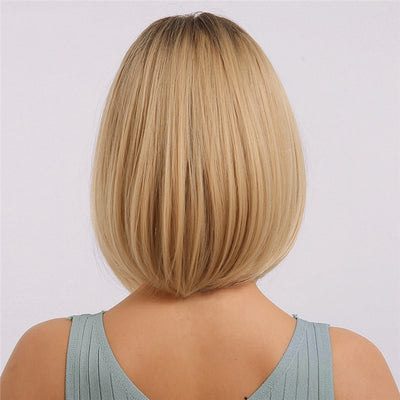 Peluca Degradado Dorado de Fibra Química Premium - Image 2