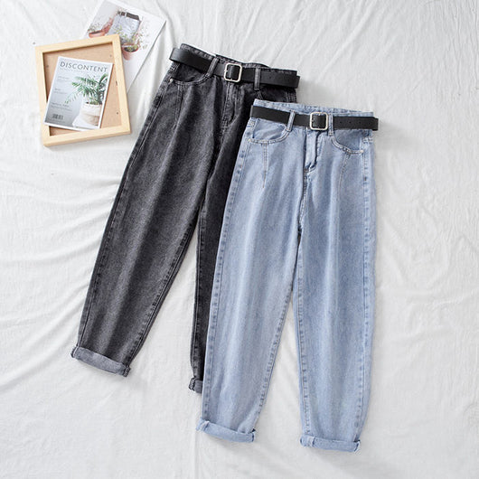 Jeans Infantiles Azul Claro con Diseño Graffiti - Cintura Alta Holgados Casuales - Image 9
