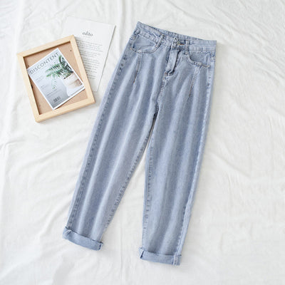Jeans Infantiles Azul Claro con Diseño Graffiti - Cintura Alta Holgados Casuales - Image 6