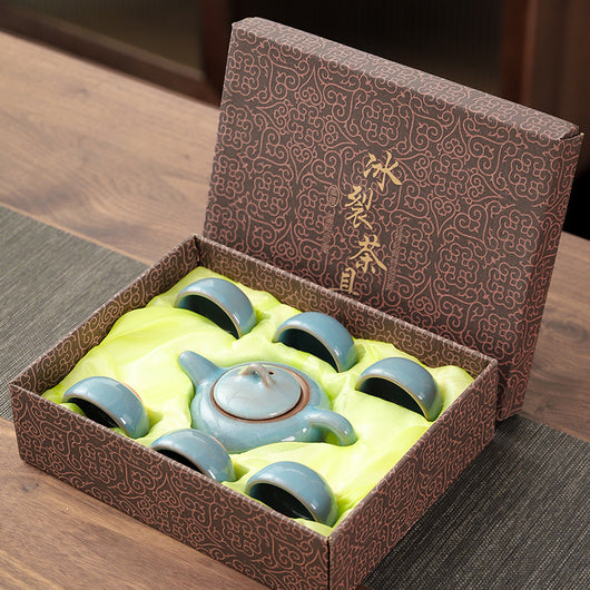 Juego de Té Kung Fu de Cerámica con Efecto Hielo Agrietado - Image 13