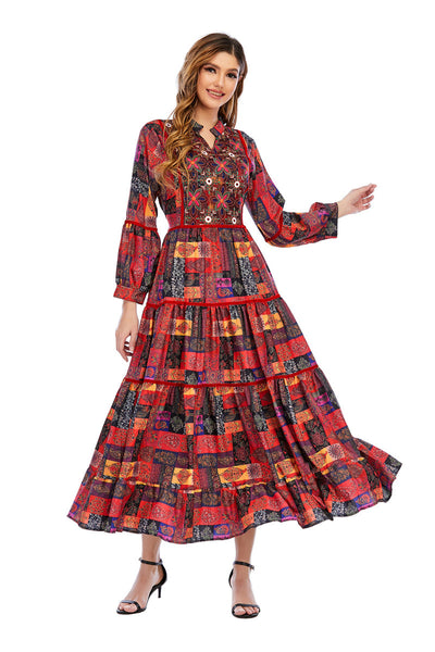 Vestido Étnico Malayo Largo con Manga Larga - Elegancia Tradicional para Mujer - Image 7