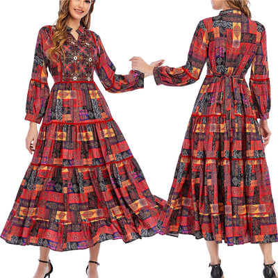 Vestido Étnico Malayo Largo con Manga Larga - Elegancia Tradicional para Mujer - Image 4