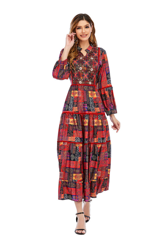 Vestido Étnico Malayo Largo con Manga Larga - Elegancia Tradicional para Mujer - Image 5