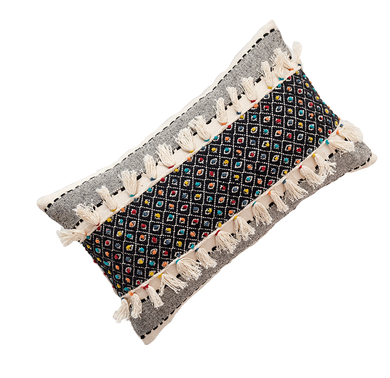 Almohada Bohemia Tejida a Mano en Algodón - Image 2