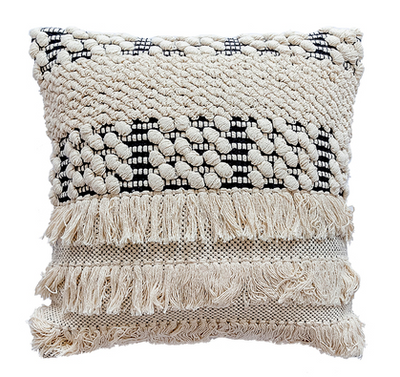 Almohada Bohemia Tejida a Mano en Algodón - Image 4