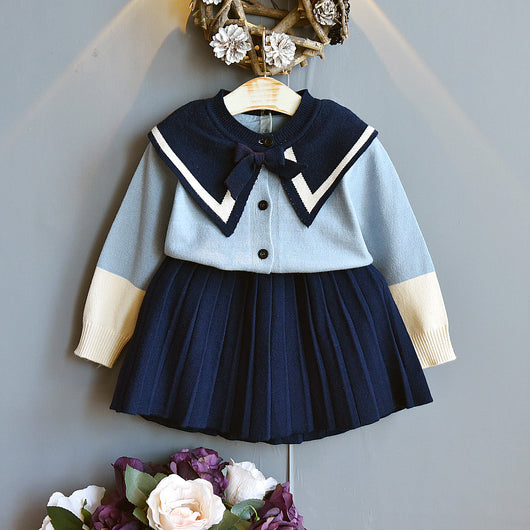 Conjunto Escolar de Falda y Suéter para Niñas, Estilo Colegiala - Image 7