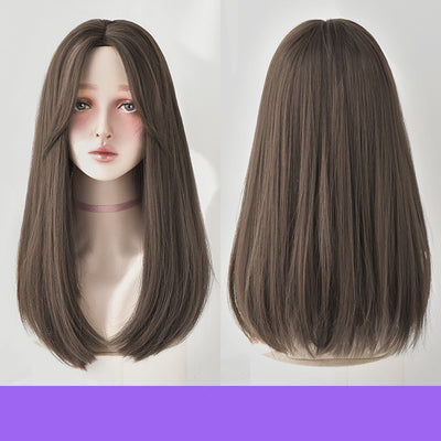 Peluca Larga Recta de Cabello Natural - Estilo Clavícula Elegante - Image 8
