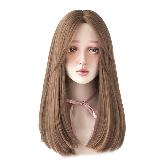 Peluca Larga Recta de Cabello Natural - Estilo Clavícula Elegante - Image 4