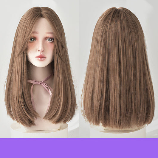 Peluca Larga Recta de Cabello Natural - Estilo Clavícula Elegante - Image 3