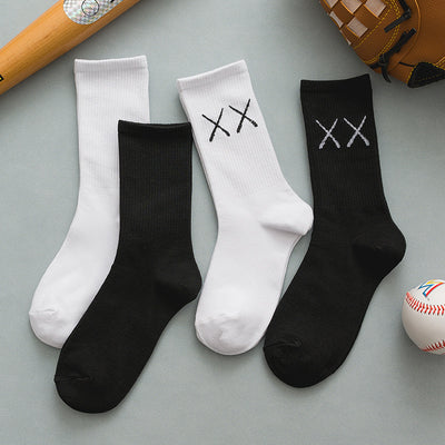 Calcetines Deportivos de Tubo para Mujer, Algodón Puro Blanco y Negro - Image 9