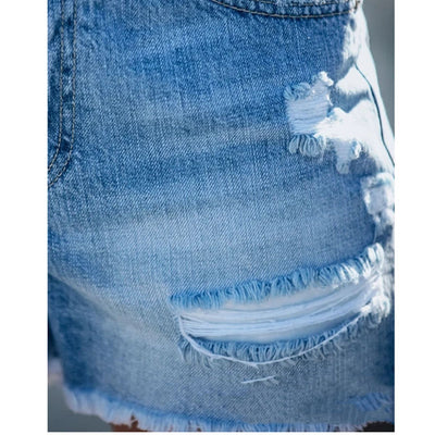 Shorts de Mezclilla Rotos con Flecos para Mujer - Image 10
