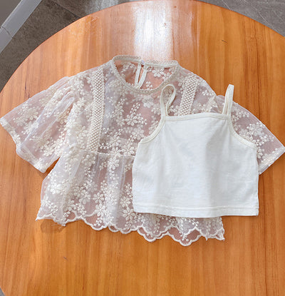 Conjunto de Protección Solar Infantil Kaka Family - Blusa Princesa con Encaje y Protección UV - Image 6