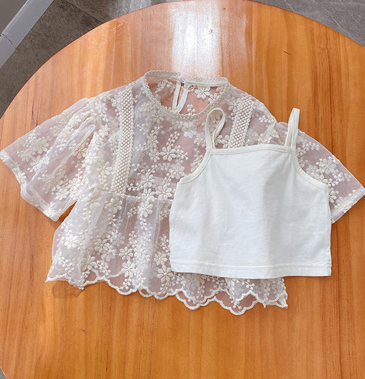 Conjunto de Protección Solar Infantil Kaka Family - Blusa Princesa con Encaje y Protección UV - Image 6