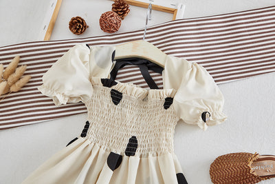 Vestido Princesa Infantil Corpiño Burbuja Manga Corta en Chifón - Image 3