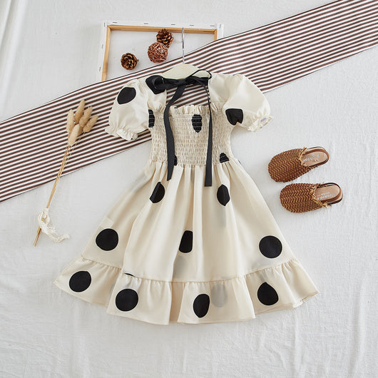 Vestido Princesa Infantil Corpiño Burbuja Manga Corta en Chifón - Image 4