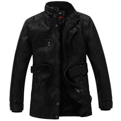 Chaqueta de Cuero para Hombre Acolchada con Forro Térmico - Otoño e Invierno - Image 7