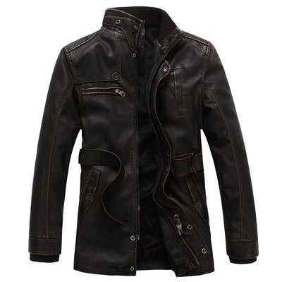 Chaqueta de Cuero para Hombre Acolchada con Forro Térmico - Otoño e Invierno - Image 10