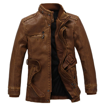 Chaqueta de Cuero para Hombre Acolchada con Forro Térmico - Otoño e Invierno - Image 6