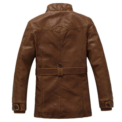 Chaqueta de Cuero para Hombre Acolchada con Forro Térmico - Otoño e Invierno - Image 5