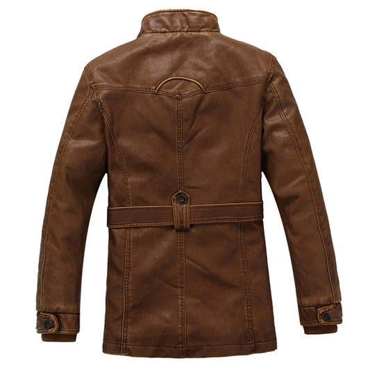 Chaqueta de Cuero para Hombre Acolchada con Forro Térmico - Otoño e Invierno - Image 5