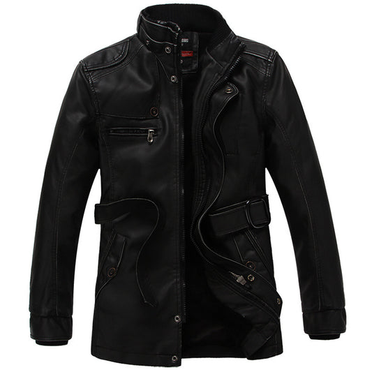 Chaqueta de Cuero para Hombre Acolchada con Forro Térmico - Otoño e Invierno - Image 2