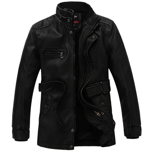 Chaqueta de Cuero para Hombre Acolchada con Forro Térmico - Otoño e Invierno - Image 2