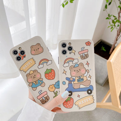 Funda Compatible con iPhone XR y iPhone 12 - Diseño Osito Fresa - Image 9