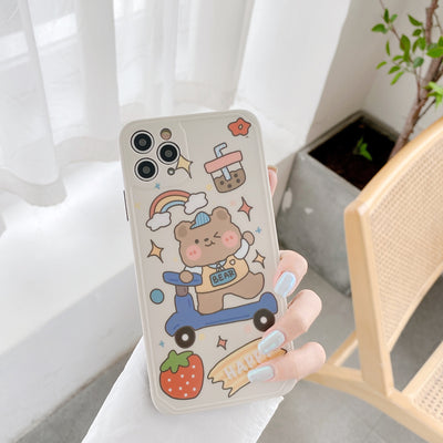 Funda Compatible con iPhone XR y iPhone 12 - Diseño Osito Fresa - Image 7