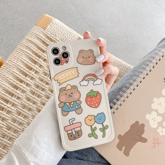Funda Compatible con iPhone XR y iPhone 12 - Diseño Osito Fresa - Image 4