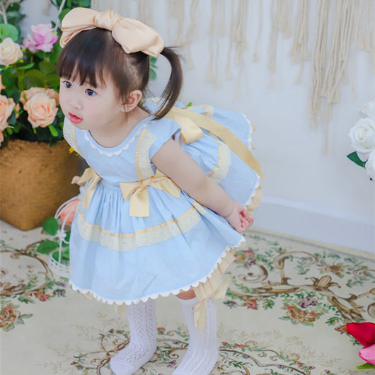 Vestido Infantil Dos Piezas Estilo Palacio con Falda Abullonada - Image 10