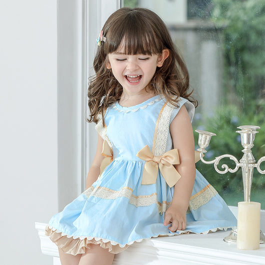 Vestido Infantil Dos Piezas Estilo Palacio con Falda Abullonada - Image 11