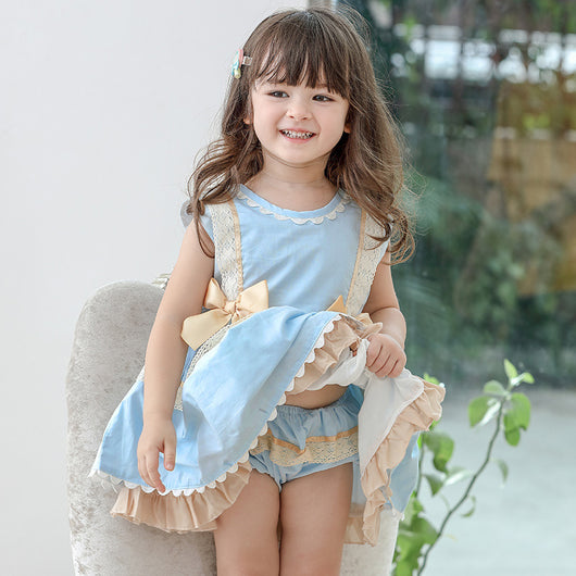 Vestido Infantil Dos Piezas Estilo Palacio con Falda Abullonada - Image 2